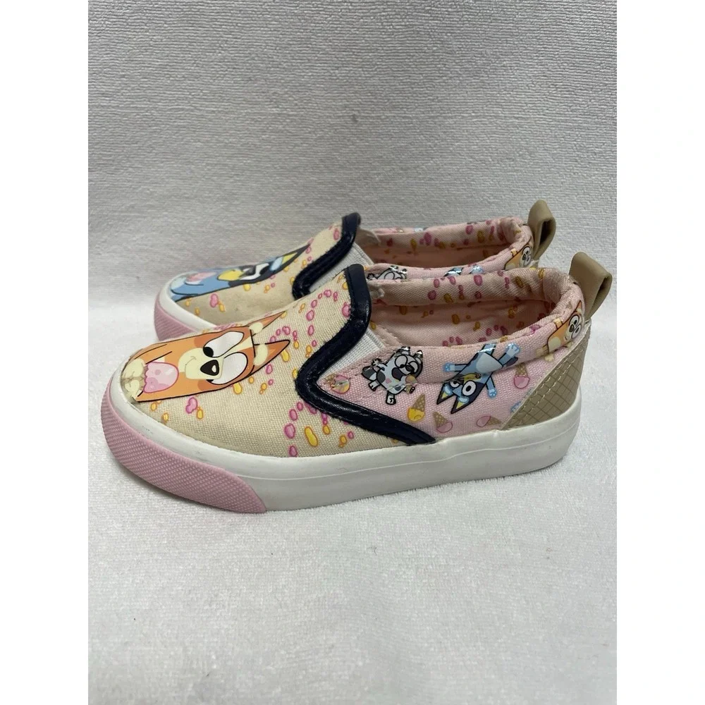 Bluey Bingo GIRLS Canvas‎ Slip-on Shoes kids Size 8 GROUNDUP Pink & Yellow